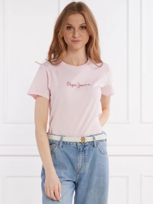 Pepe Jeans London T-shirt LORETTE | Regular Fit różowy