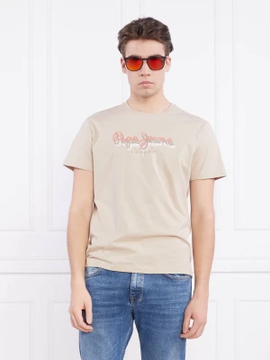 Pepe Jeans London T-shirt RICHME | Regular Fit beżowy