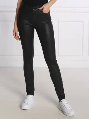 Pepe Jeans London Woskowane spodnie REGENT | Skinny fit | high waist