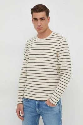 Pepe Jeans longsleeve bawełniany Costa kolor beżowy wzorzysty