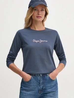 Pepe Jeans longsleeve bawełniany FIORE LS kolor granatowy PL505947