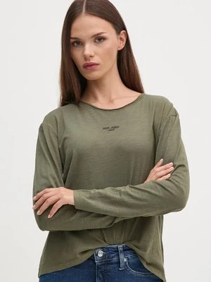 Pepe Jeans longsleeve bawełniany FLOREN kolor zielony PL505954