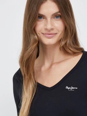 Pepe Jeans longsleeve bawełniany kolor czarny