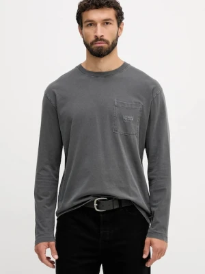 Pepe Jeans longsleeve bawełniany kolor szary gładki PM5010100