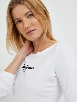 Pepe Jeans longsleeve damski kolor biały