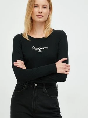 Pepe Jeans longsleeve damski kolor czarny