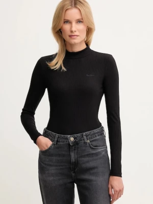 Pepe Jeans longsleeve kolor czarny z półgolfem PL5000042