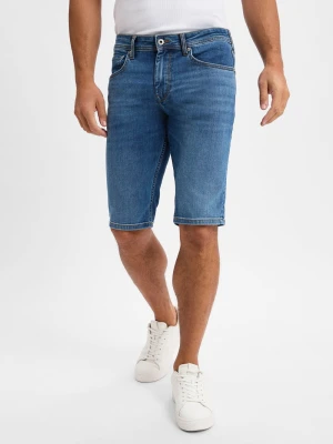 Pepe Jeans Męskie spodenki jeansowe - Cash Mężczyźni niebieski jednolity,