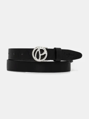Pepe Jeans pasek skórzany ATHEMOND BELT damski kolor czarny PL020866