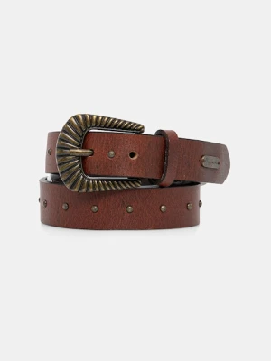Pepe Jeans pasek skórzany damski kolor brązowy PL020869