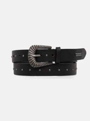Pepe Jeans pasek skórzany damski kolor czarny PL020869