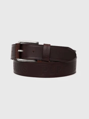 Pepe Jeans pasek skórzany DAYTON BELT brązowy