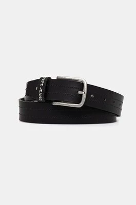 Pepe Jeans pasek skórzany ELMER BELT męski kolor czarny PM021029