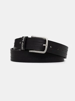 Pepe Jeans pasek skórzany ELMER BELT męski kolor czarny PM021029