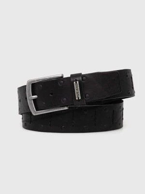 Pepe Jeans pasek skórzany KENT BELT męski kolor czarny PM021030