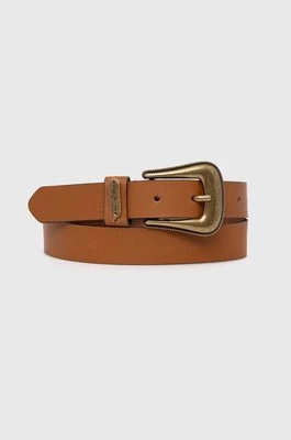 Pepe Jeans pasek skórzany MILDRED BELT damski kolor brązowy PL020852