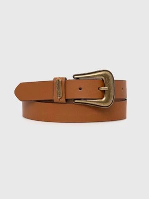 Pepe Jeans pasek skórzany MILDRED BELT damski kolor brązowy PL020852