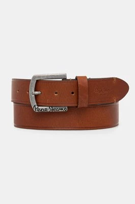 Pepe Jeans pasek skórzany MOSS BELT męski kolor brązowy PM021026