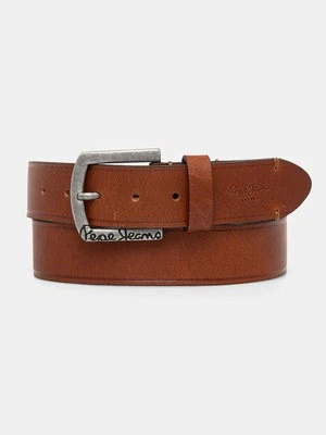 Pepe Jeans pasek skórzany MOSS BELT męski kolor brązowy PM021026