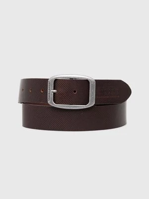 Pepe Jeans pasek skórzany WADE BELT męski kolor brązowy PM021025