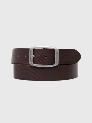 Pepe Jeans pasek skórzany WADE BELT męski kolor brązowy PM021025