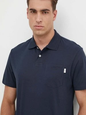 Pepe Jeans polo bawełniane HOLDEN kolor granatowy gładki PM542154