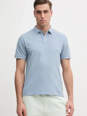 Pepe Jeans polo bawełniane kolor niebieski gładki