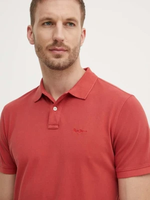 Pepe Jeans polo bawełniane NEW OLIVER GD kolor czerwony gładki PM542099