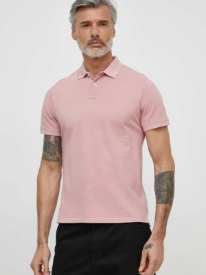 Pepe Jeans polo bawełniane NEW OLIVER GD kolor różowy gładki PM542099