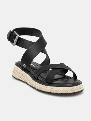 Pepe Jeans sandały skórzane KATE NATURE czarny