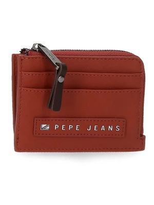 Pepe Jeans Skórzane etui "Piere" w kolorze ceglanym na karty - 11,5 x 8 x 1,5 cm rozmiar: onesize