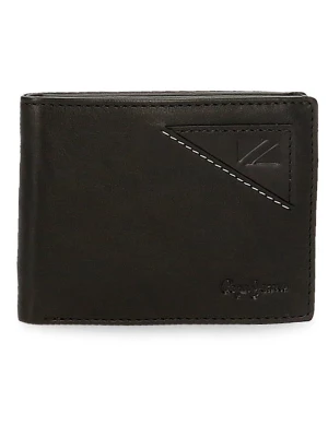 Pepe Jeans Skórzany portfel "Striking" w kolorze czarnym - 11 x 8 x 1 cm rozmiar: onesize
