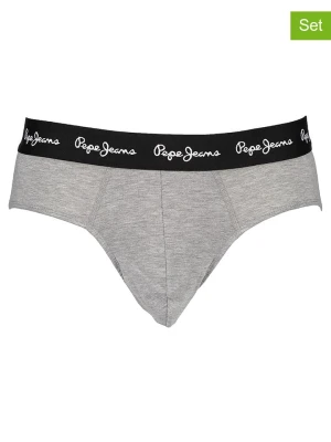 Pepe Jeans Slipy (3 pary) w kolorze czarnym, białym i szarym rozmiar: L