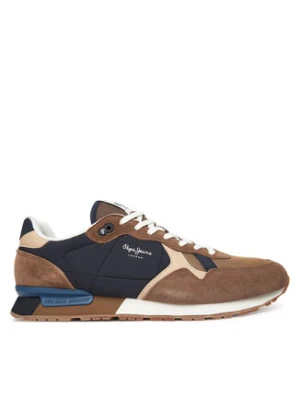 Pepe Jeans Sneakersy Brit Colors M PMS400004 Brązowy