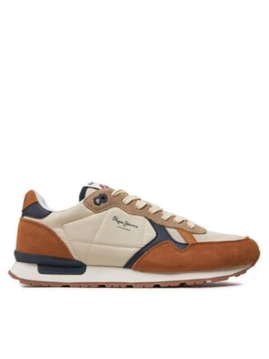 Pepe Jeans Sneakersy Brit Mix M PMS40006 Brązowy