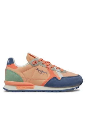 Pepe Jeans Sneakersy Brit Print G PGS40001 Pomarańczowy