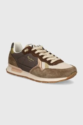 Pepe Jeans sneakersy PLS40019 kolor brązowy BRIT MIXT W