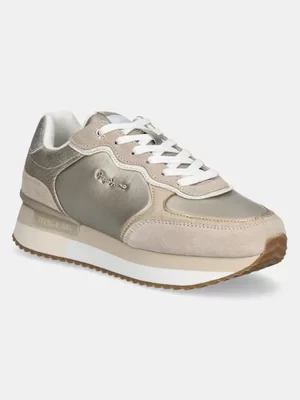 Pepe Jeans sneakersy RUSPER SHINE damskie kolor beżowy PLS60033