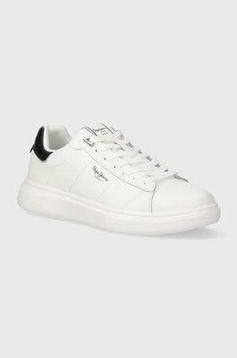 Pepe Jeans sneakersy skórzane EATON BASIC kolor biały PMS30981CHEAPER