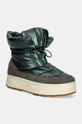 Pepe Jeans śniegowce PLS50554 kolor zielony KORE METALLIC W