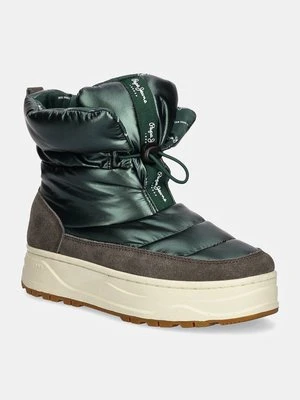 Pepe Jeans śniegowce PLS50554 kolor zielony KORE METALLIC W