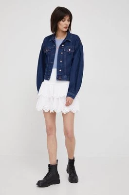 Pepe Jeans spódnica bawełniana ISOLDA kolor biały mini rozkloszowana