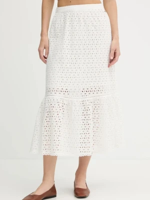 Pepe Jeans spódnica bawełniana kolor beżowy maxi rozkloszowana PL901225