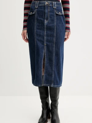 Pepe Jeans spódnica jeansowa kolor niebieski maxi prosta PL9011869