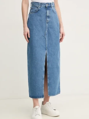 Pepe Jeans spódnica jeansowa MAXI SKIRT HW kolor niebieski midi prosta PL901185ND3R