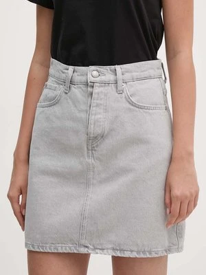 Pepe Jeans spódnica jeansowa MINI SKIRT HW CLOUD kolor szary mini rozkloszowana PL901136