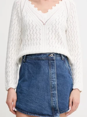 Pepe Jeans spódnicospodnie REGULAR SKORT HW damskie kolor niebieski gładkie high waist PL801187ID3