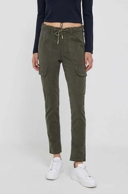 Pepe Jeans spodnie Cruise damskie kolor zielony dopasowane high waist
