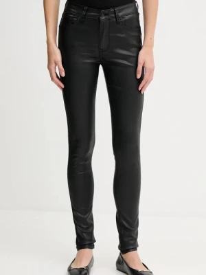 Pepe Jeans spodnie damskie kolor czarny dopasowane high waist PL20472889OA