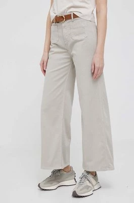Pepe Jeans spodnie damskie kolor szary szerokie high waist